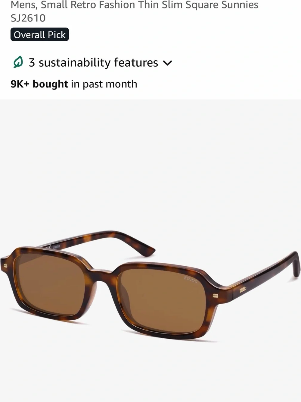 Women’s SOJOS Tortoise Rectangular Sunglasses - Brown Lenses